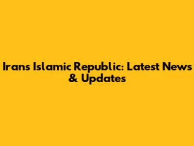 Iran's Islamic Republic: Latest News & Updates
