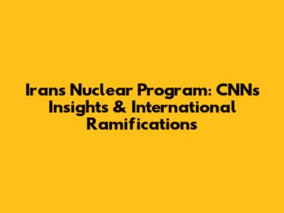 Iran's Nuclear Program: CNN's Insights & International Ramifications