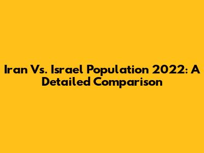 Iran Vs. Israel Population 2022: A Detailed Comparison