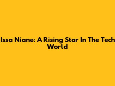 Issa Niane: A Rising Star In The Tech World