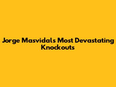 Jorge Masvidal's Most Devastating Knockouts