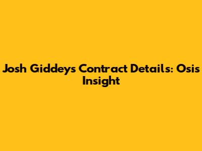Josh Giddey's Contract Details: Osis Insight