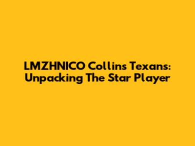 LMZHNICO Collins Texans: Unpacking The Star Player