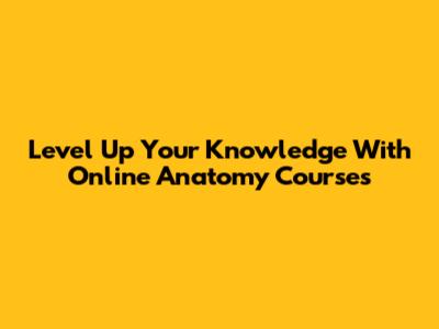 Level Up Your Knowledge With Online Anatomy Courses