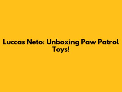Luccas Neto: Unboxing Paw Patrol Toys!