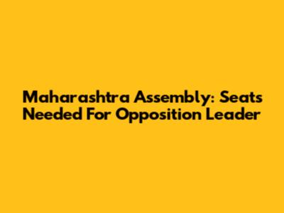 Maharashtra Assembly: Seats Needed For Opposition Leader