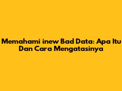 Memahami 'inew Bad Data': Apa Itu Dan Cara Mengatasinya