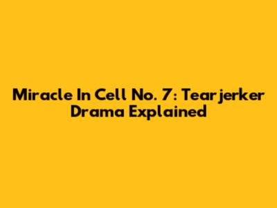 Miracle In Cell No. 7: Tearjerker Drama Explained