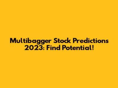 Multibagger Stock Predictions 2023: Find Potential!