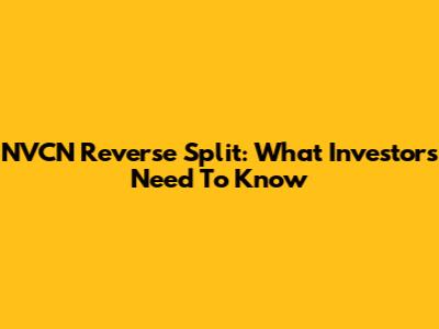 NVCN Reverse Split: What Investors Need To Know