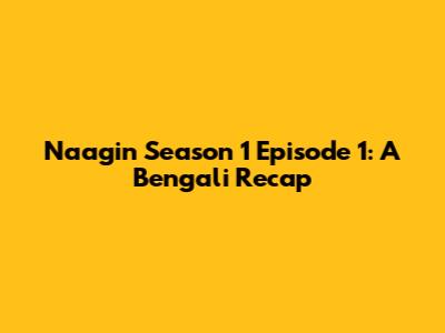 Naagin Season 1 Episode 1: A Bengali Recap