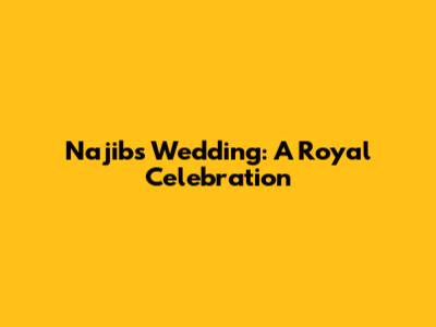 Najib's Wedding: A Royal Celebration