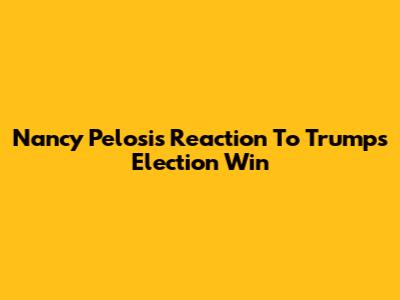 Nancy Pelosi's Reaction To Trump's Election Win