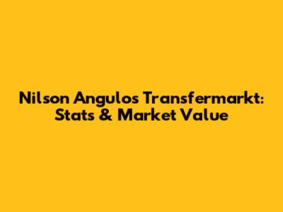 Nilson Angulo's Transfermarkt: Stats & Market Value