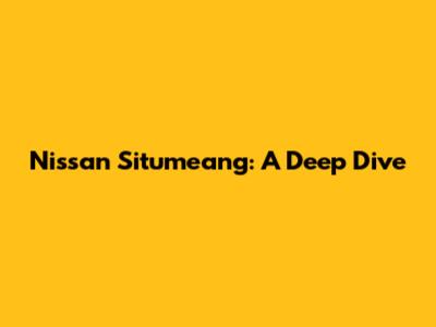 Nissan Situmeang: A Deep Dive