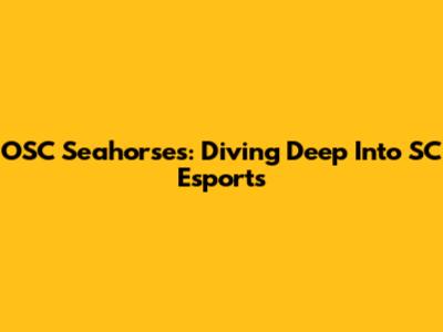 OSC Seahorses: Diving Deep Into SC Esports