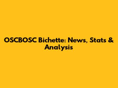 OSCBOSC Bichette: News, Stats & Analysis
