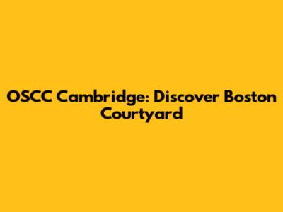OSCC Cambridge: Discover Boston Courtyard
