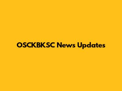 OSCKBKSC News Updates