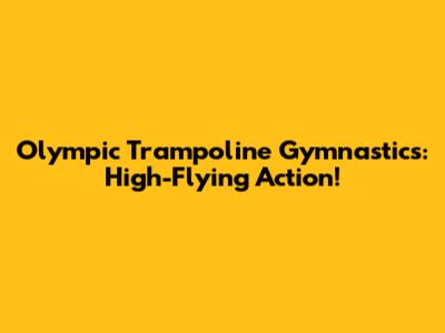 Olympic Trampoline Gymnastics: High-Flying Action!