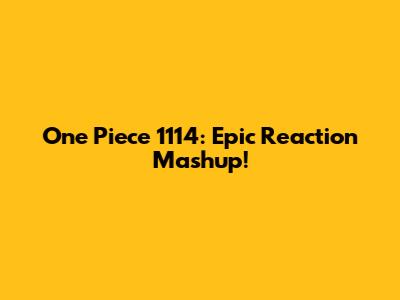 One Piece 1114: Epic Reaction Mashup!