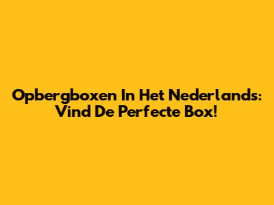 Opbergboxen In Het Nederlands: Vind De Perfecte Box!
