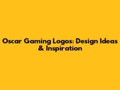 Oscar Gaming Logos: Design Ideas & Inspiration