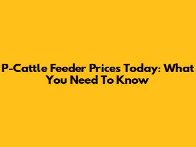 P-Cattle Feeder Prices Today: What You Need To Know