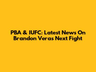 PBA & IUFC: Latest News On Brandon Vera's Next Fight