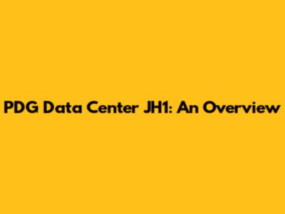 PDG Data Center JH1: An Overview