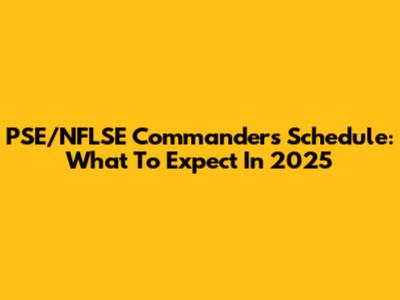 PSE/NFLSE Commanders Schedule: What To Expect In 2025