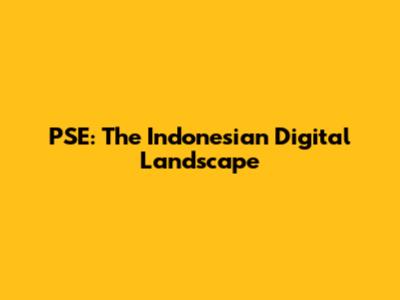 PSE: The Indonesian Digital Landscape