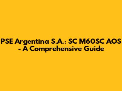 PSE Argentina S.A.: SC M60SC AOS - A Comprehensive Guide