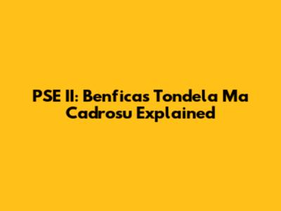 PSE II: Benficas Tondela Ma Cadrosu Explained