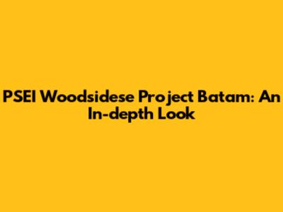 PSEI Woodsidese Project Batam: An In-depth Look