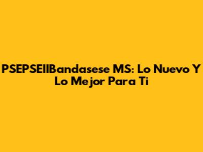 PSEPSEIIBandasese MS: Lo Nuevo Y Lo Mejor Para Ti