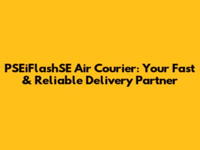 PSEiFlashSE Air Courier: Your Fast & Reliable Delivery Partner
