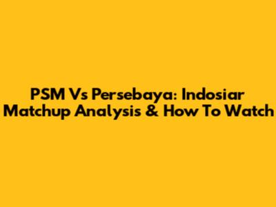 PSM Vs Persebaya: Indosiar Matchup Analysis & How To Watch