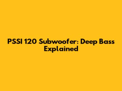 PSSI 120 Subwoofer: Deep Bass Explained