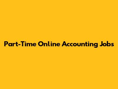 Part-Time Online Accounting Jobs