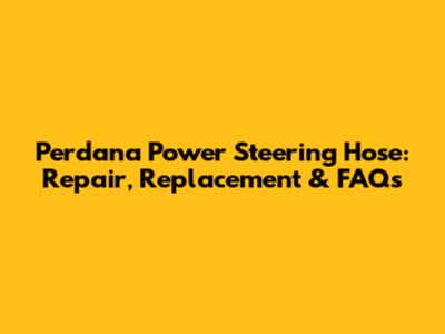 Perdana Power Steering Hose: Repair, Replacement & FAQs