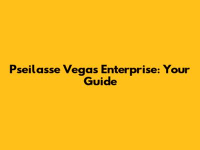 Pseilasse Vegas Enterprise: Your Guide