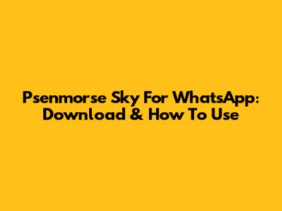 Psenmorse Sky For WhatsApp: Download & How To Use