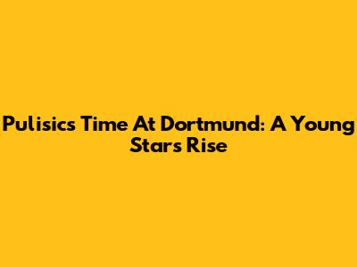 Pulisic's Time At Dortmund: A Young Star's Rise