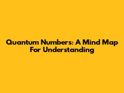 Quantum Numbers: A Mind Map For Understanding