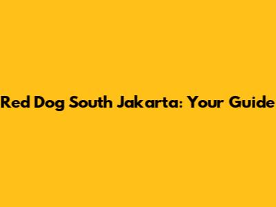 Red Dog South Jakarta: Your Guide