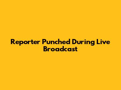 Reporter Punched During Live Broadcast