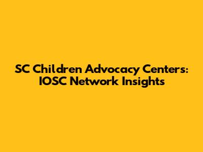 SC Children Advocacy Centers: IOSC Network Insights