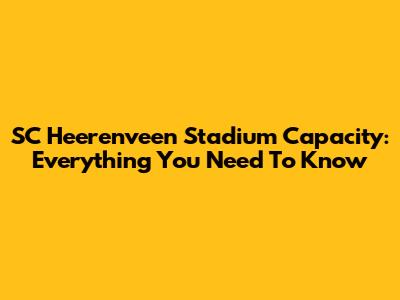 SC Heerenveen Stadium Capacity: Everything You Need To Know