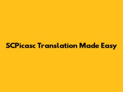 SCPicasc Translation Made Easy